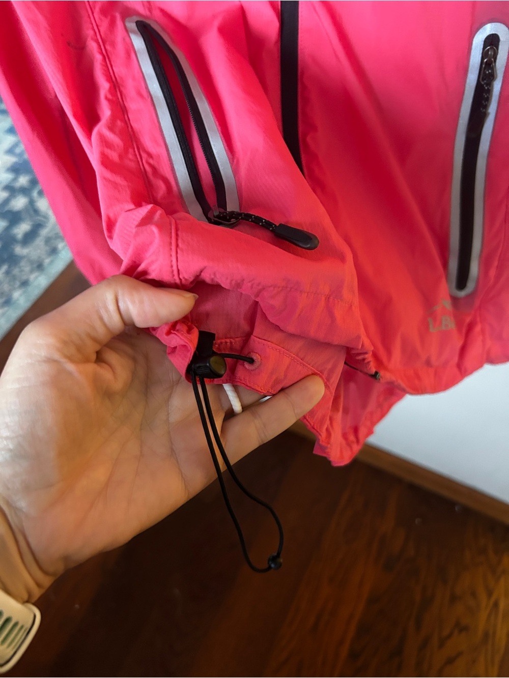 L.L.Bean Women’s M Packable Running Windbreaker Jacket Reflective Pink - Picture 6 of 12